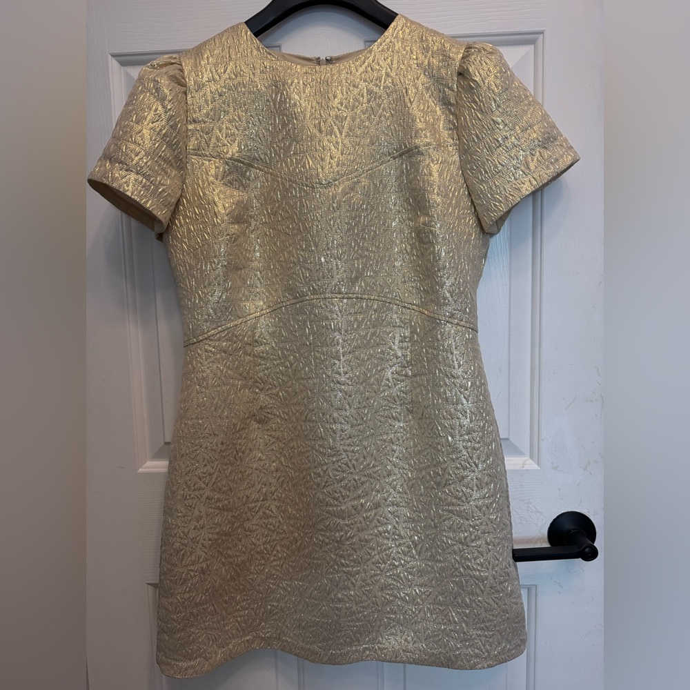 LOFT Gold Textured Mini Dress